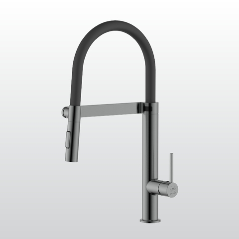 Vòi chậu rửa chén Malloca K586SBS đồng thau mạ titan nóng lạnh