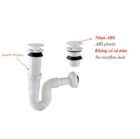 Bộ xả ruột gà KSN nhựa ABS XLB-119 không có xả tràn