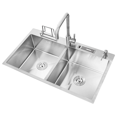 Chậu rửa chén Timo 8245Q Inox 304 dài 82cm (gác dao, thớt)