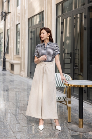 Quần Linen Ống Rộng Dây Rút Swanlake - Q11627LW02