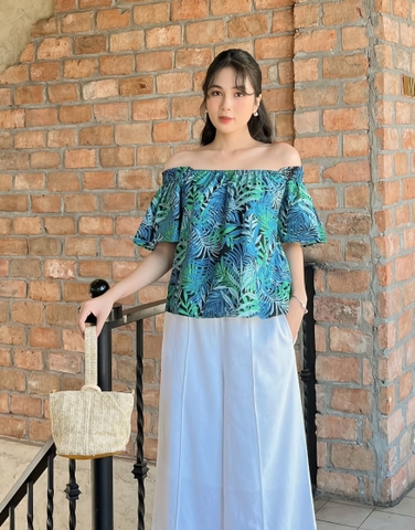 Áo Kiểu Cổ Bo Chun Tay Xòe Cotton Bông Swanlake - A11501LW01