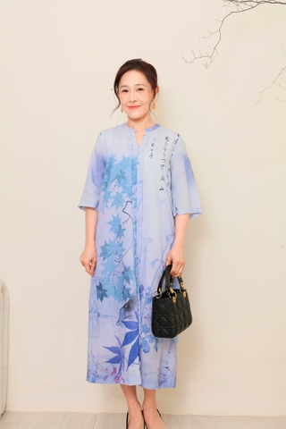 Đầm Suông Họa Tiết Chất Liệu Đũi Bông Swanlake - D11777LW01