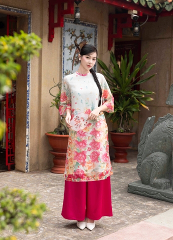 Áo Dài Chất Liệu Tơ Óng Lót Lụa Hàn Swanlake - L10022LW10