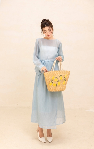 Swanlake | Set Áo Váy Công Sở Chất Chất Tơ Xốp - B12347LW01