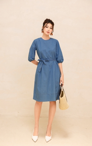 Đầm Nữ Jeans Phom Suông Rộng Thêu Tay Swanlake - D12440LW01