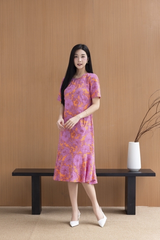Đầm Linen Bông Đuôi Cá Phom Ôm Swanlake - D11531LW04