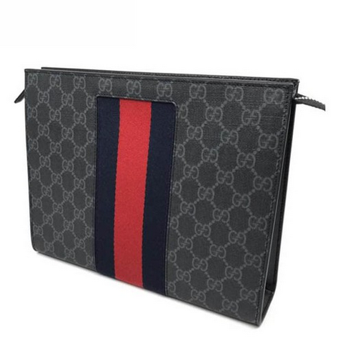 Túi Clutch Gucci Monogram Canvas SS2019 Màu Đen