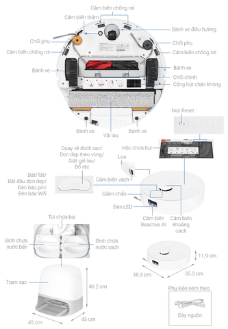 Robot hút bụi Roborock Qrevo Curv 2 Flow