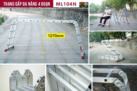 Thang nhôm gấp đa năng 4 đoạn FujiHome ML104N