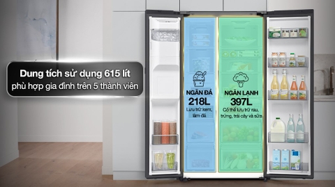 Tủ lạnh Samsung Inverter 634 lít Side By Side RS80F65J2BSV