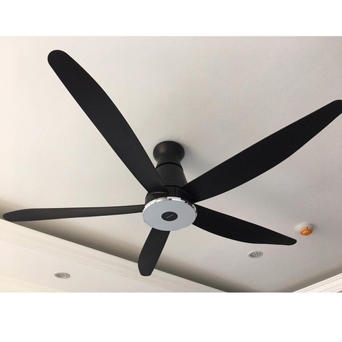 Quạt trần Panasonic 5 cánh F-60XDN, màu đen, 9 cấp độ gió, điều khiển từ xa
