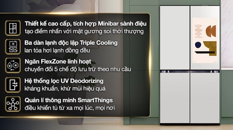 Tủ lạnh Samsung Inverter 636 lít Multi Door Bespoke RF65DB990012SV  năm 2024