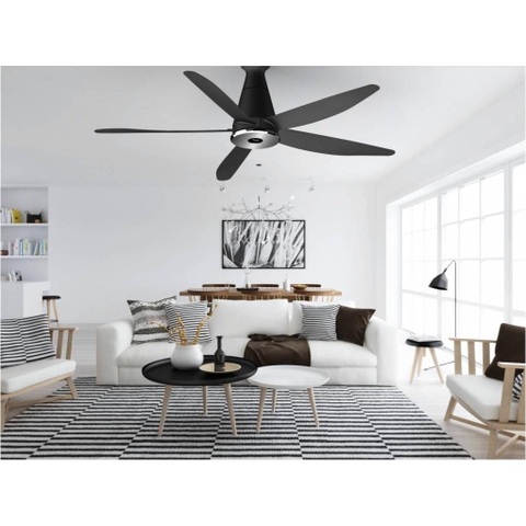 Quạt trần Panasonic 5 cánh F-60XDN, màu đen, 9 cấp độ gió, điều khiển từ xa