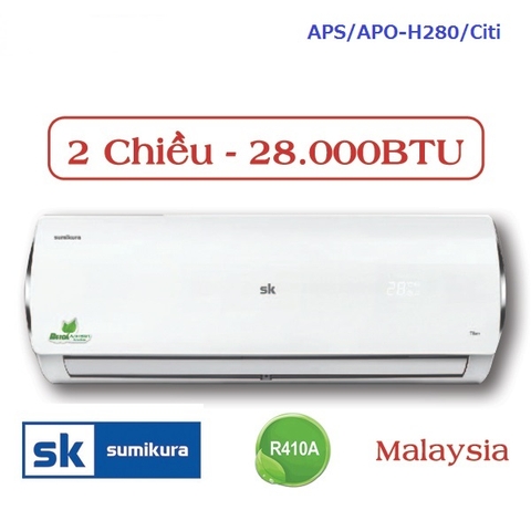 Điều Hòa Sumikura 2 Chiều 28000Btu APS/APO-H280/Citi