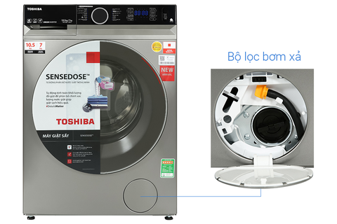 Máy giặt sấy Toshiba TWD-BM115GF4V(SK) 10.5/7kg - 2023