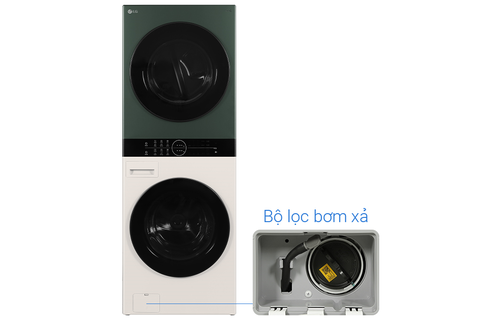 Tháp giặt sấy LG Inverter giặt 25 kg - sấy 17 kg WT2517NHEG