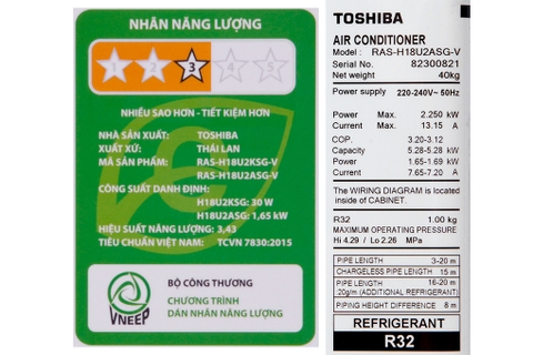 Điều hòa Toshiba 2 HP RAS-H18U2KSG-V