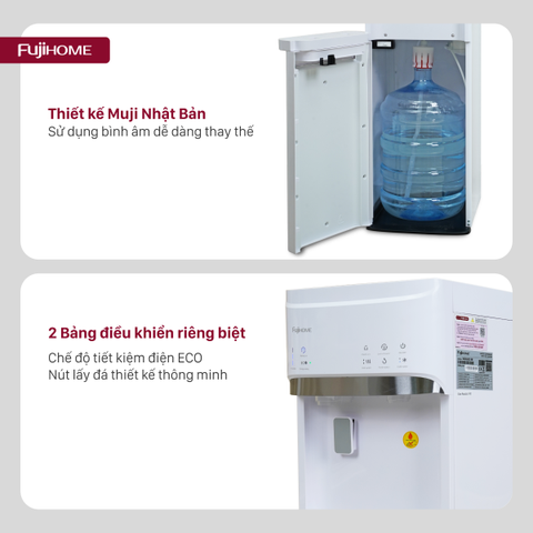 Cây nước nóng lạnh bình âm có chức năng làm đá Fujihome WD628C-IM