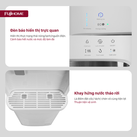 Cây nước nóng lạnh bình âm có chức năng làm đá Fujihome WD628C-IM