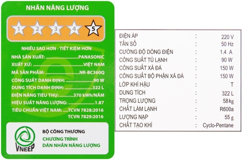 Tủ lạnh Panasonic NR-BC360QKVN inverter 322 lít