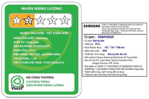Tủ lạnh Samsung inverter 615L Bespoke AI Side by Side   RS90F65D2FSV