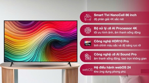 Smart Tivi NanoCell LG AI 4K 86 inch 86NANO81TSA