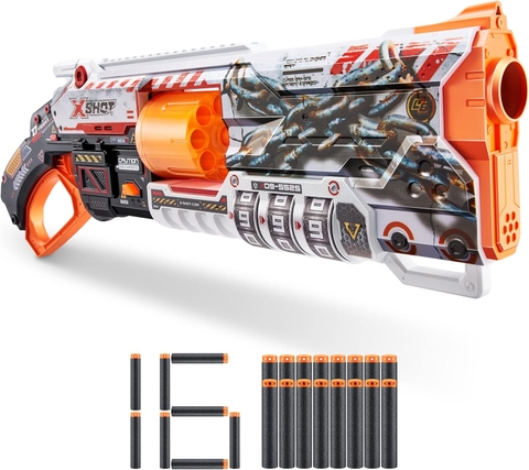 X-SHOT Skins Lock Blaster by ZURU with 16 Darts