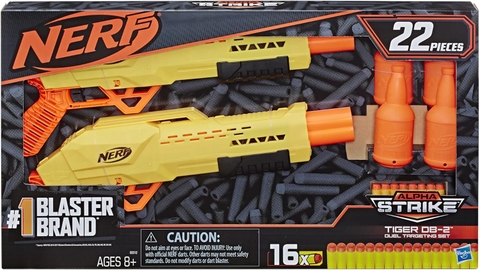 NERF Alpha Strike Tiger DB-2 Duel targeting 2 Blaster Set