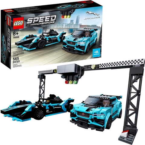 LEGO Speed Champions Formula E Panasonic Jaguar Racing Gen2 car and Jaguar I-PACE eTROPHY 76898 Building Kit (564 Pieces)