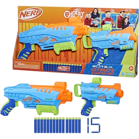 Nerf Elite Junior Ultimate Starter Set, 2 Easy Play Blasters