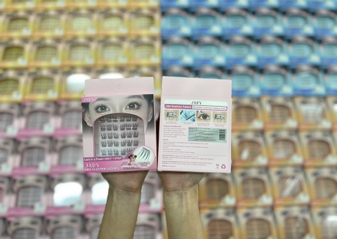 Lông Mi Cụm Cao Cấp Có Sẵn Keo Jary Pro Cluster Lashes Full Box Hộp Nhựa 6 Hàng