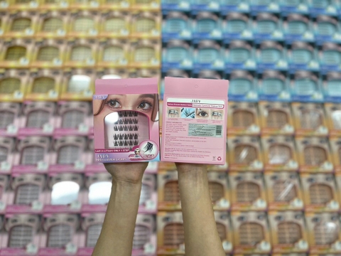 Lông Mi Cụm Cao Cấp Có Sẵn Keo Jary Pro Cluster Lashes Full Box Hộp Nhựa 6 Hàng
