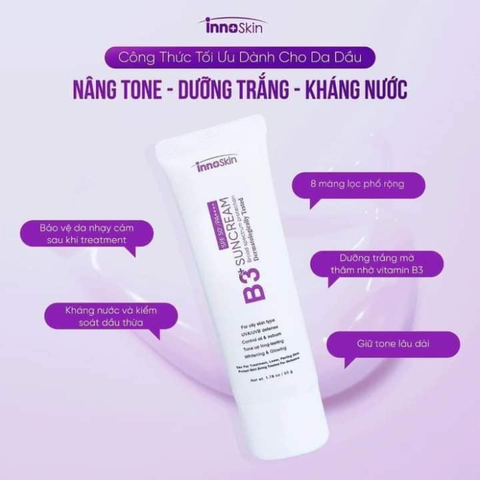 Kem Chống Nắng B3 Innoskin - Nâng Tone - Kiềm Dầu 50g.