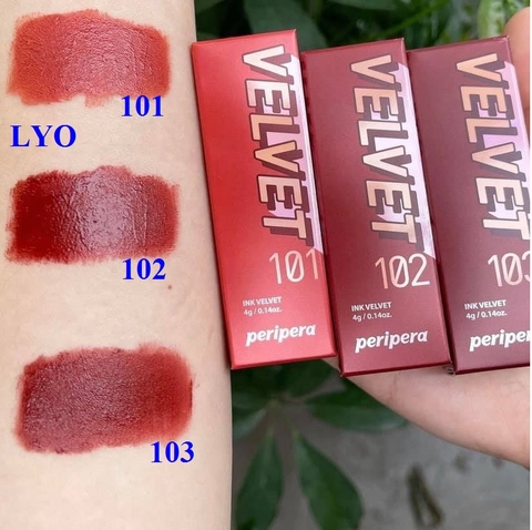 Son kem Peripera Peri's Ink Velvet / Ink AIRY Velvet - Son bóng Water Bare Tint
