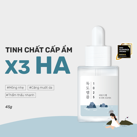 Tinh Chất Dưỡng Da Round Lab 1025 Dokdo Ampoule 45g cấp ẩm dịu nhẹ