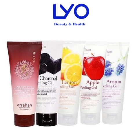 Tẩy Da Chết Arrahan Peeling Gel 180ml (Hương táo, Chanh, Hoa oải hương, than hoạt tính, Đông y, Lô hội)