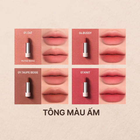 Son Len Mịn Môi 3CE Cashmere Hug Lipstick Hàn Quốc 3.5g