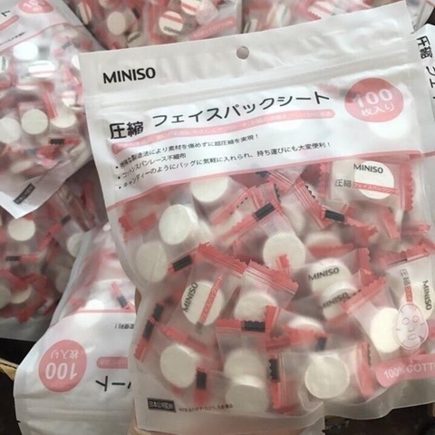 Mặt nạ giấy nén Miniso Nhật Bản nguyên túi