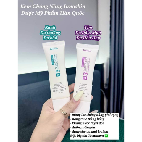 Kem Chống Nắng B3 Innoskin - Nâng Tone - Kiềm Dầu 50g.