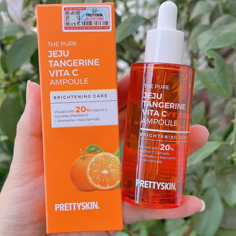 Tinh chất prettyskin da sáng mịn, rạng rỡ The Pure Jeju Tangerine Vita C Ampoule 52ml