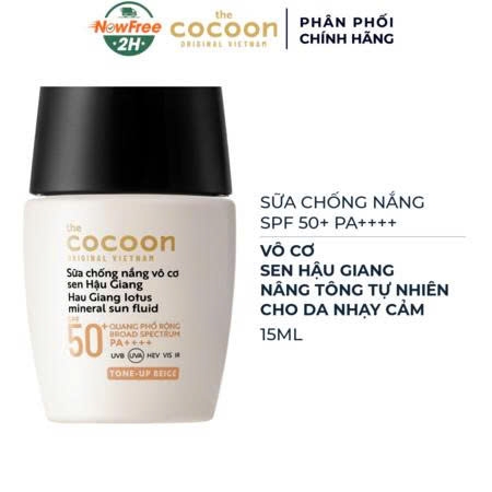 f411 - Sữa chống nắng vô cơ sen Hậu Giang Cocoon (Tone-up Beige)