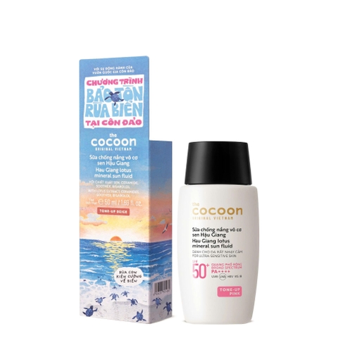 f411 - Sữa chống nắng vô cơ sen Hậu Giang Cocoon (Tone-up Beige)