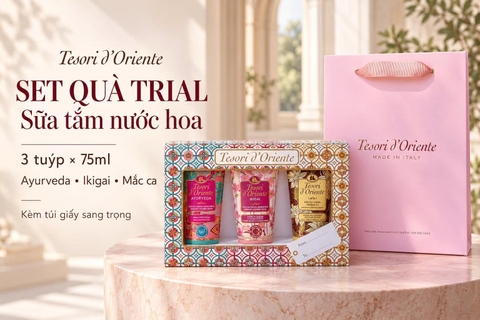 F528 - TESORI - Set quà Trial Sữa tắm nước hoa 3 tuýp x 75ml