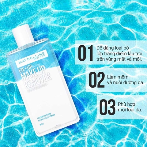 Nước Tẩy Trang Mắt Môi Maybelline Lip & Eye Make Up Remover 150ml