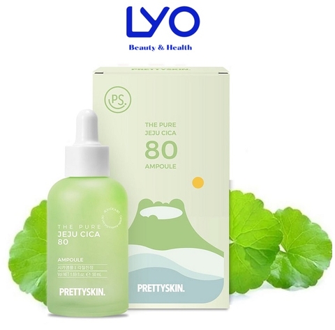 c977 - Tinh Chất Giảm Mụn Chiết Xuất Rau Má Prettyskin The Pure Jeju Cica 80 Ampoule 50ml