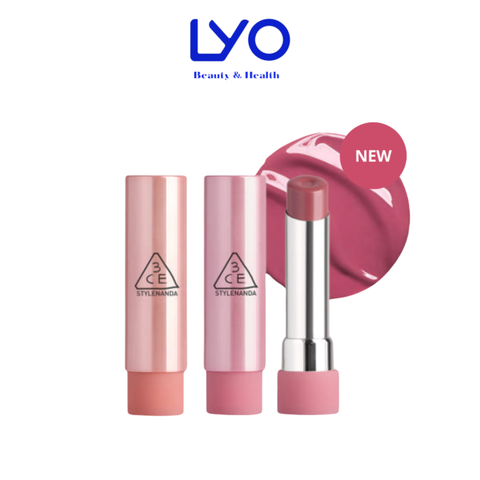 Son Bóng Dưỡng Môi 3CE Glazy Lip Glow Dạng Thỏi Có Màu, Hàn Quốc