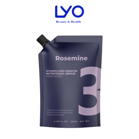 Mặt Nạ Ủ Tóc Keratin Thuỷ Phân Rosemine Giúp Phục Hồi, Giảm Gãy Rụng Tóc Hàn Quốc 120ml