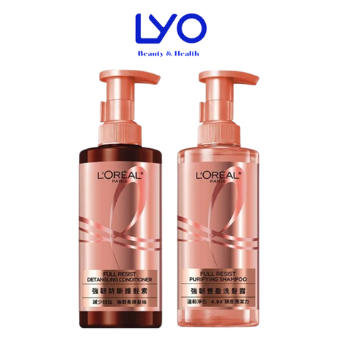 Bộ Đôi Dầu Gội - Xả Giảm Gãy Rụng Tóc, Giúp Tóc Chắc Khoẻ L'Oréal Paris Full Resist Pháp 440ml