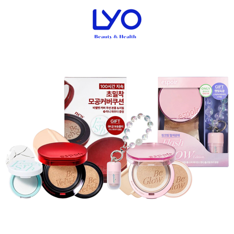 Phấn Nước Che Phủ & Bắt Sáng Espoir Be Velvet Cover Cushion/Be Glow Volume Cushion Flash Glow Edition SPF42 PA+++ 13grx2