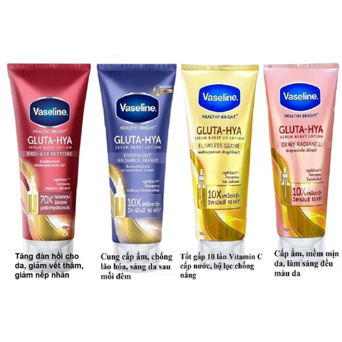 Sữa Dưỡng Thể Trắng Da Chống Nắng Vaseline Healthy Bright GLUTA-HYA 300ml